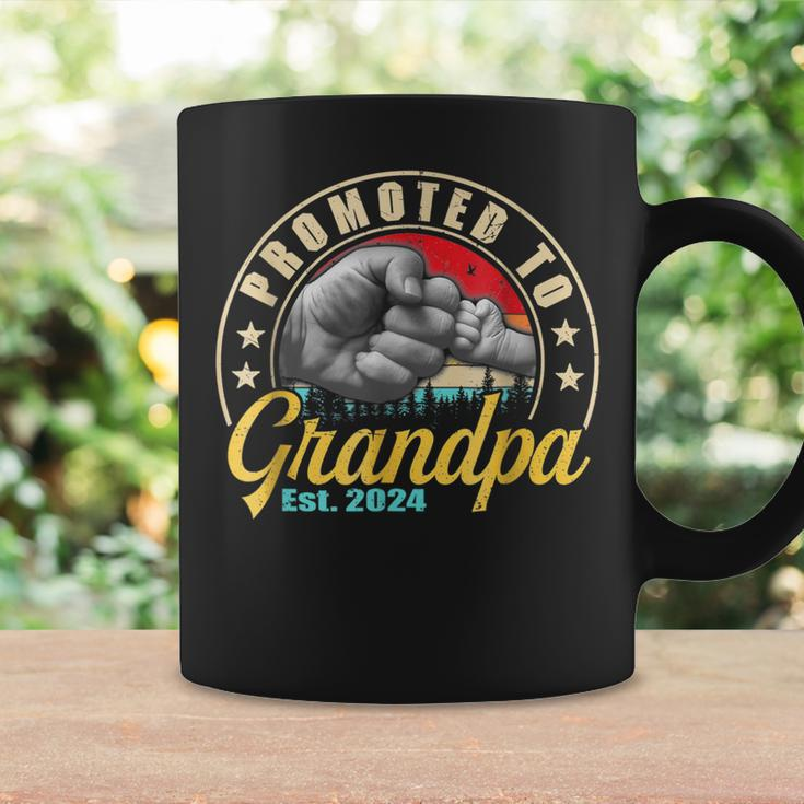 Promoted To Grandpa Est 2024 Men Vintage First Time Grandpa Coffee Mug Gifts ideas