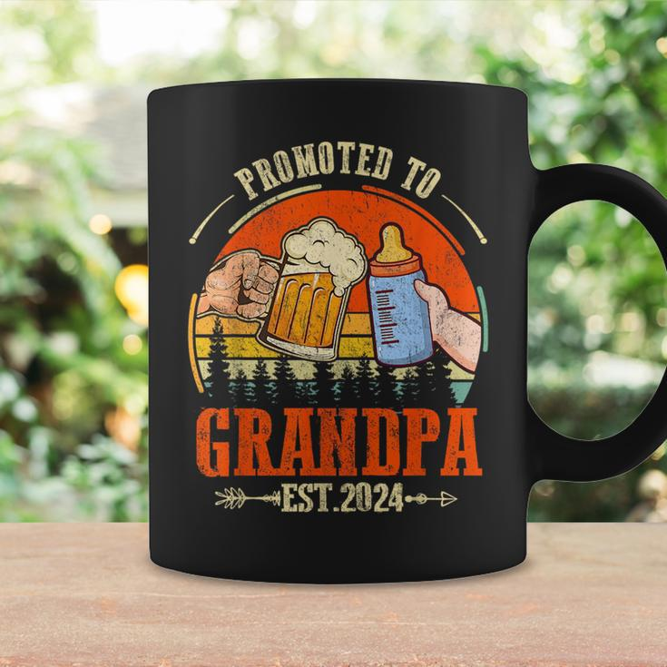 Promoted To Grandpa Est 2024 Retro Fathers Day New Grandpa Coffee Mug Gifts ideas