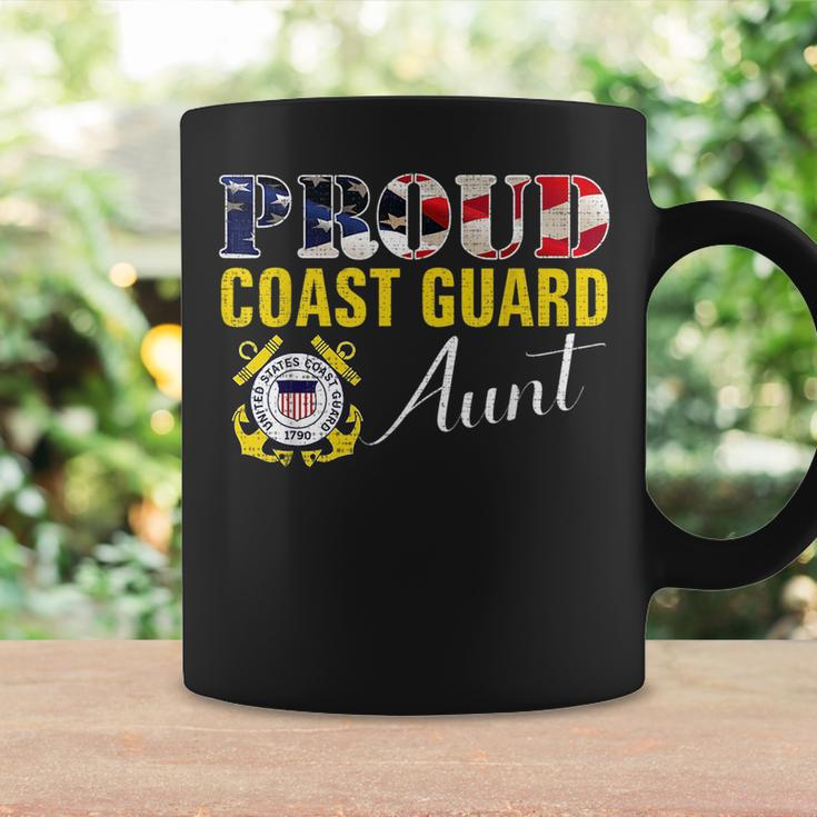 Proud Coast Guard Aunt With American Flag For Veteran Day Veteran Funny Gifts Coffee Mug Gifts ideas