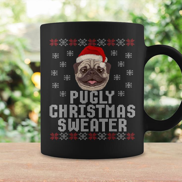 Pugly Christmas Sweater Party Ugly Pug Dog Santa Coffee Mug Gifts ideas