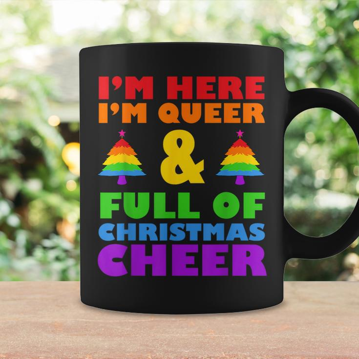 Im Here Im Queer Christmas Pajama Cool Lgbt-Q Gay Pride Xmas Coffee Mug Gifts ideas