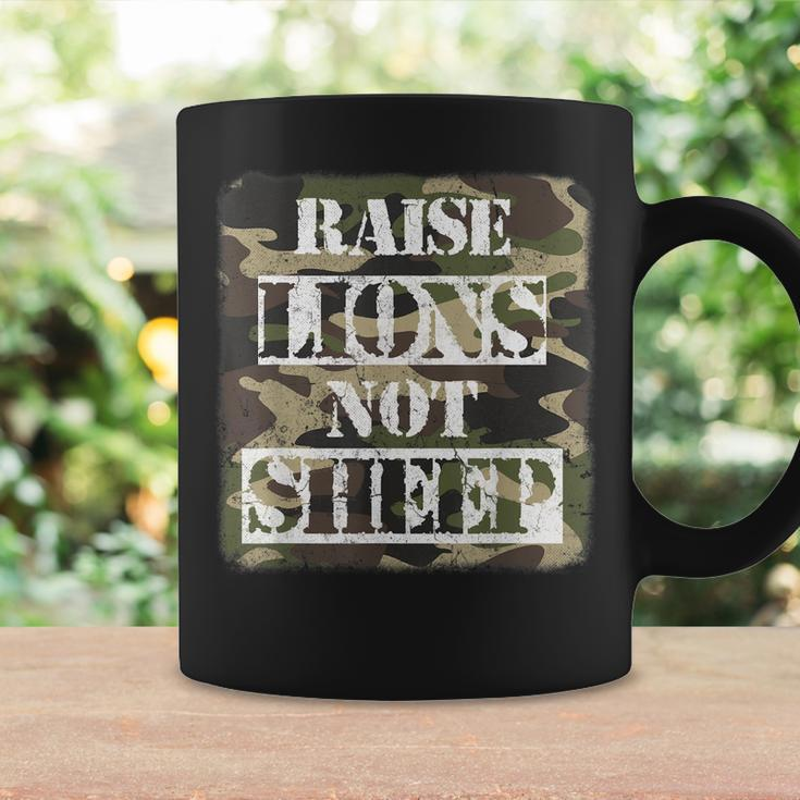 Raise Lions Not Sheep American Patriot Camo Patriotic Lion Coffee Mug Gifts ideas