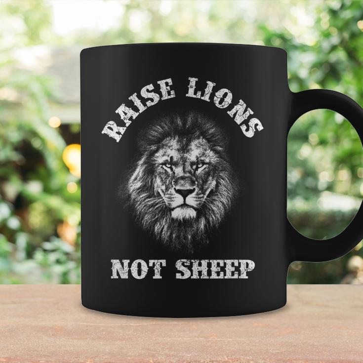 Raise Lions Not Sheep American Patriot Mens Patriotic Lion Coffee Mug Gifts ideas