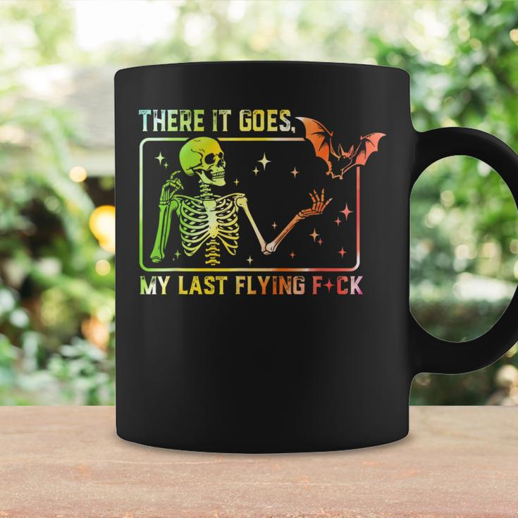 There It Goes My Last Flying Fuck Skeleton Tie Dye Coffee Mug Gifts ideas