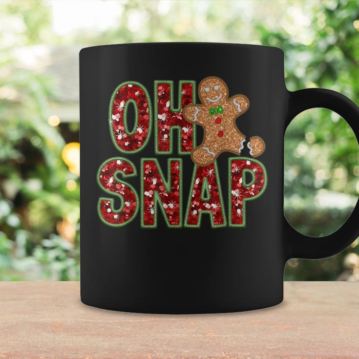 Red Cheerful Sparkly Oh Snap Gingerbread Christmas Cute Xmas Coffee Mug Gifts ideas