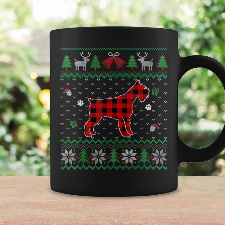 Red Plaid Schnauzer Dog Lover Ugly Christmas Sweater Coffee Mug Gifts ideas