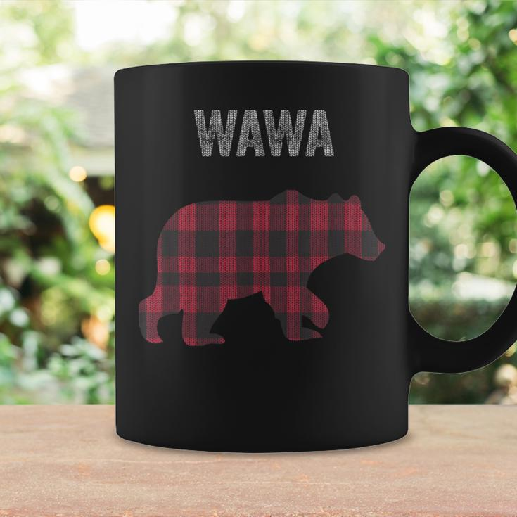 Red Plaid Wawa Bear Buffalo Matching Family Pajama Coffee Mug Gifts ideas