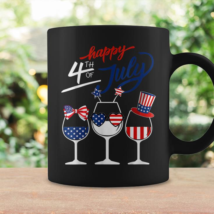 Red White Blue Wine Glass Usa Flag Happy 4Th Of July Coffee Mug Gifts ideas