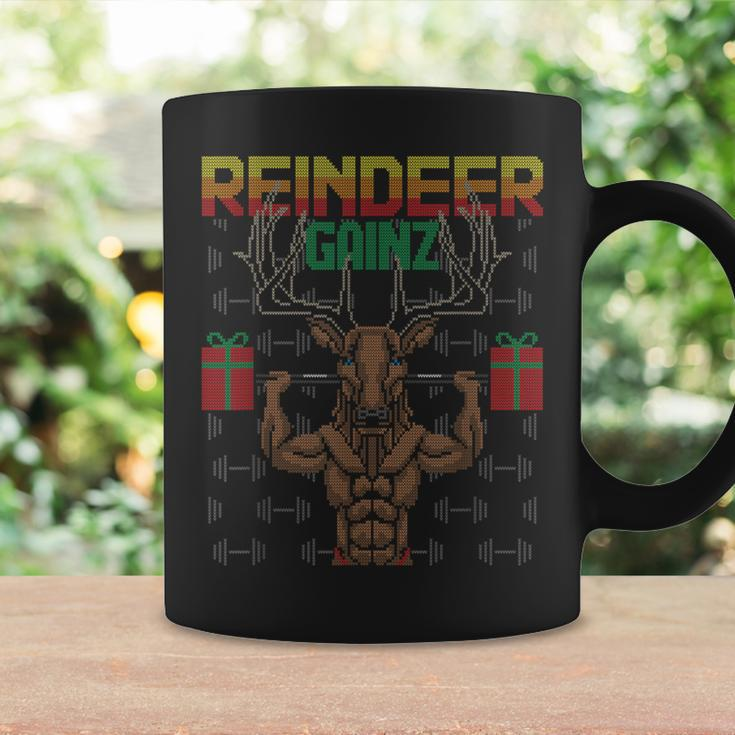 Reindeer Gainz Brodolf Ugly Christmas Sweater Gym Workout Coffee Mug Gifts ideas