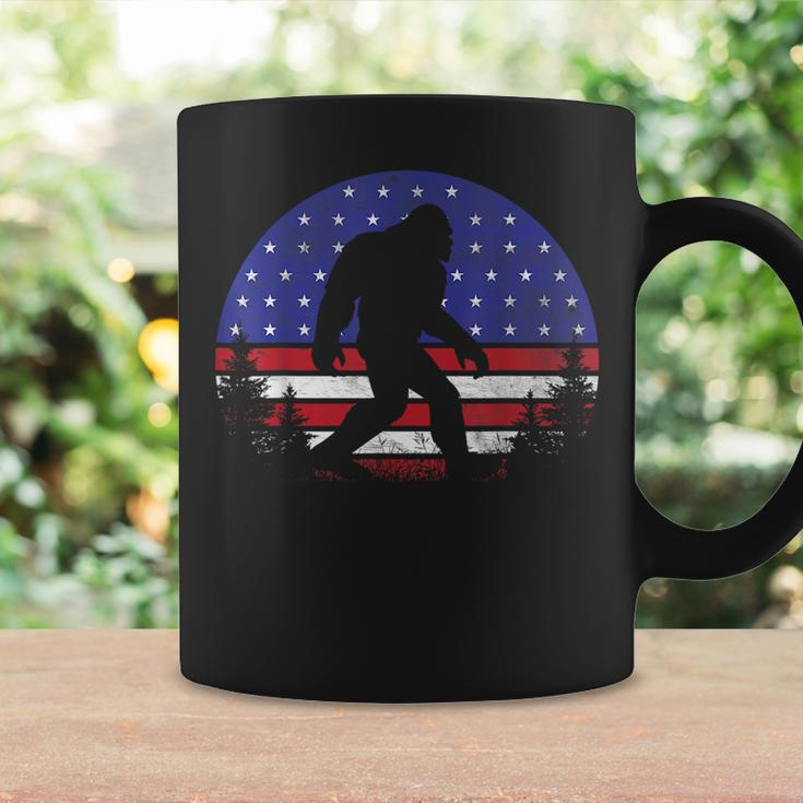Retro Bigfoot American Flag 4Th Of July Sasquatch Patriotic Coffee Mug Gifts ideas