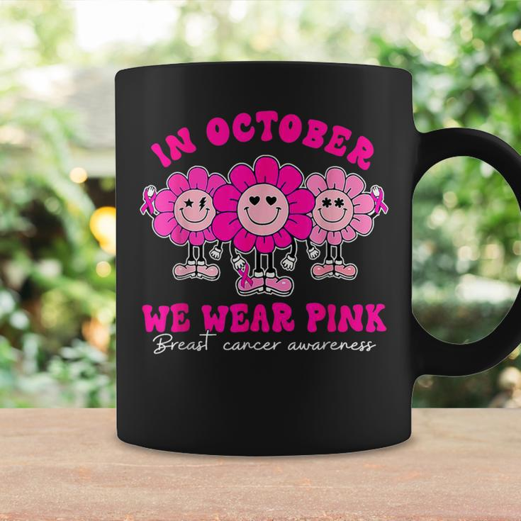 Retro Groovy In October We Wear Pink Breast Cancer Awareness Coffee Mug Gifts ideas