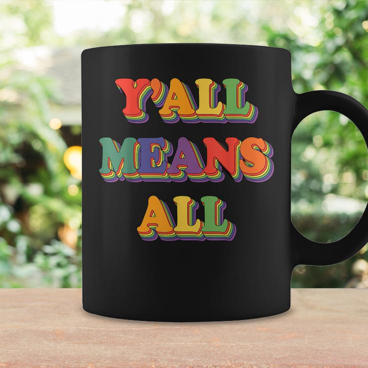 Retro Lgbt Yall Rainbow Lesbian Gay Ally Pride Means All Coffee Mug Gifts ideas