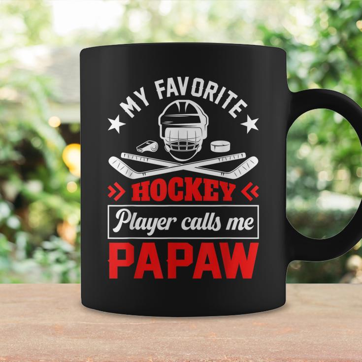 Retro My Favorite Hockey Player Calls Me Papaw Fathers Day Coffee Mug Gifts ideas