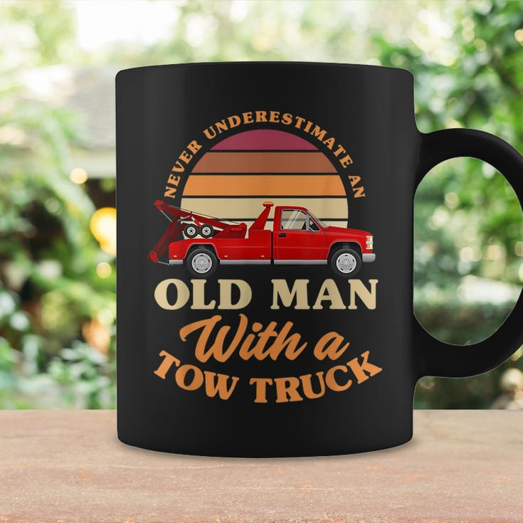 Retro Never Underestimate Old Man With Tow Truck Driver Gift Coffee Mug Gifts ideas