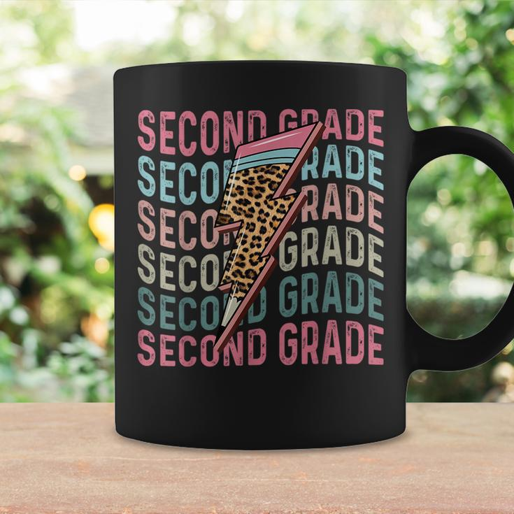 Retro Teacher 2Nd Grade Leopard Cheetah Lightning Bolt Coffee Mug Gifts ideas