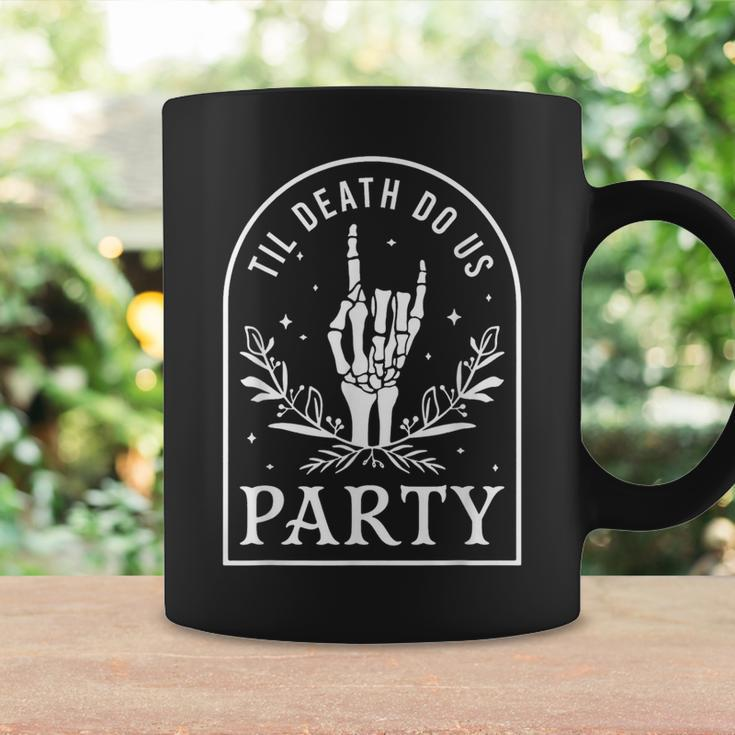 Retro Til Death Do Us Party Skeleton Halloween Bachelorette Coffee Mug Gifts ideas