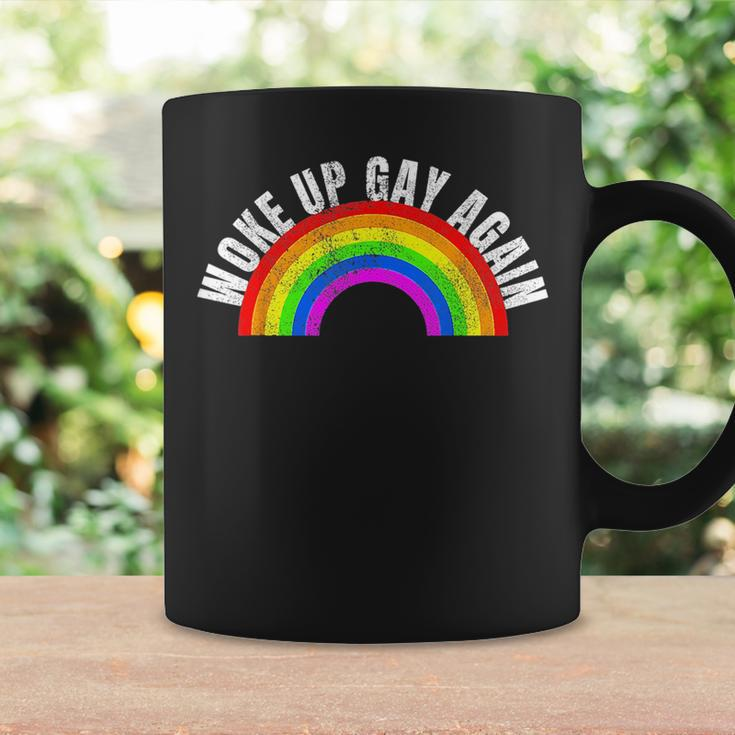 Retro Woke Up Gay Again Rainbow Lgbt Gay Lesbian Trans Pride Coffee Mug Gifts ideas