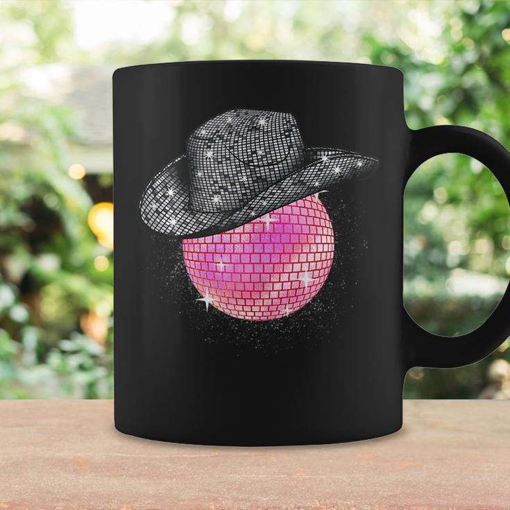 Rhinestone Cowgirl Pink Disco Ball Wearing Cowboy Hat Retro Coffee Mug Gifts ideas