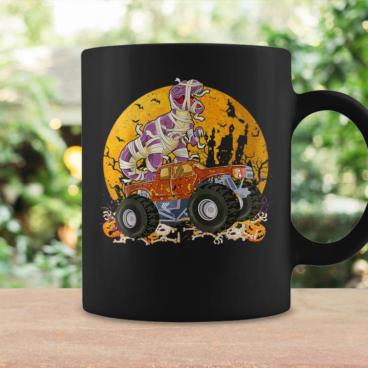 Riding Monster Truck Halloween Dinosaur T-Rex Mummy Pumpkin Coffee Mug Gifts ideas