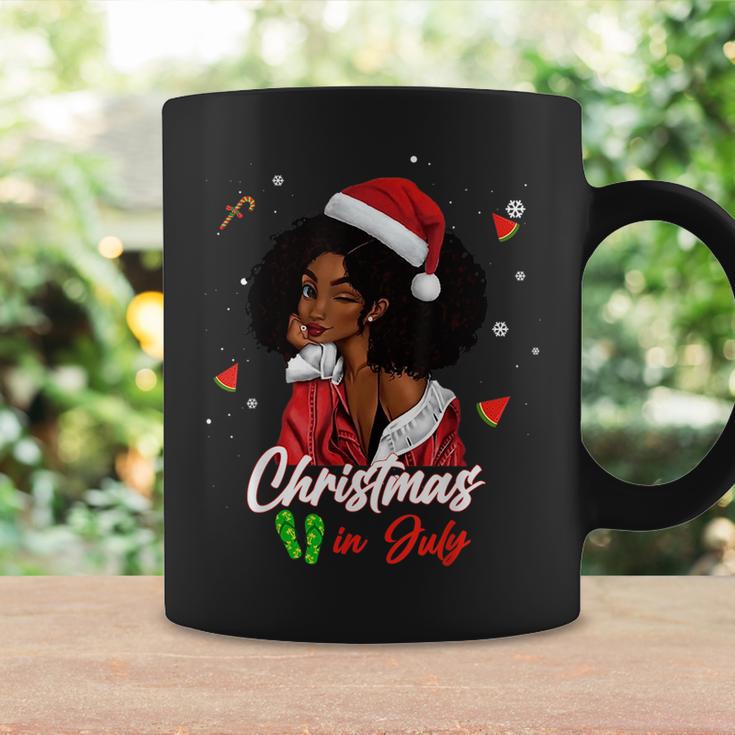 Santa African American Girl Christmas In July Black Queen Coffee Mug -  Monsterry