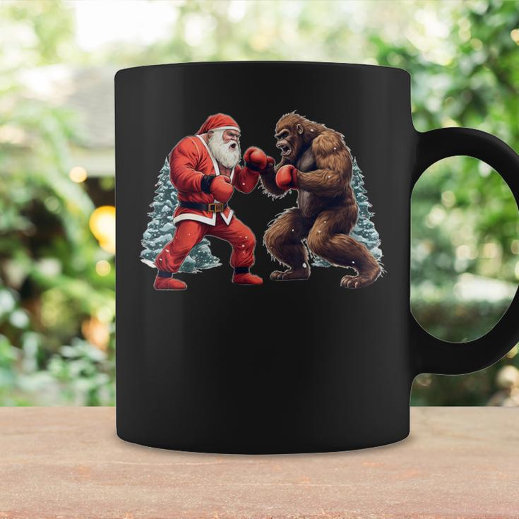 Santa Claus Boxing Bigfoot Sasquatch Christmas Coffee Mug Gifts ideas