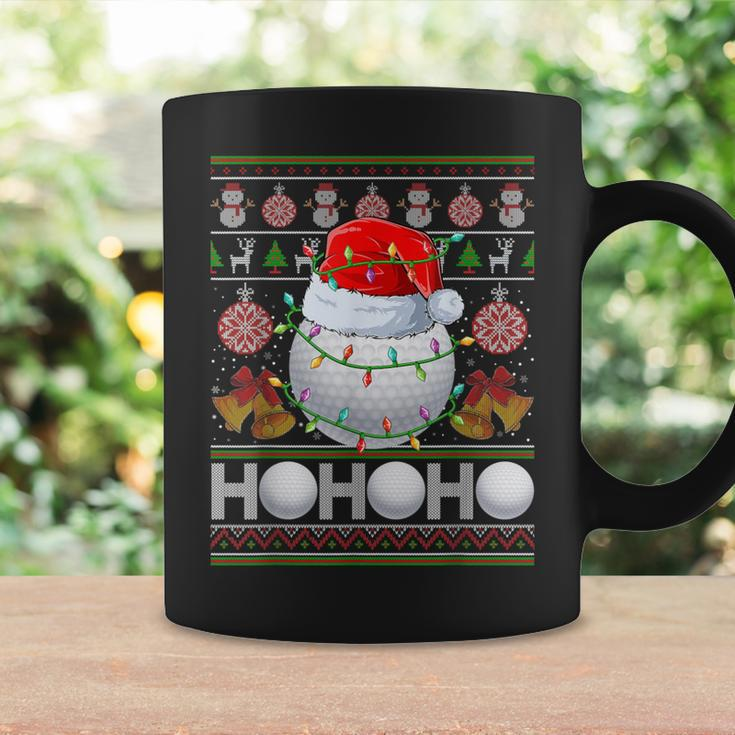 Santa Claus Golf Ball Xmas Tree Light Ugly Christmas Sweater Coffee Mug Gifts ideas