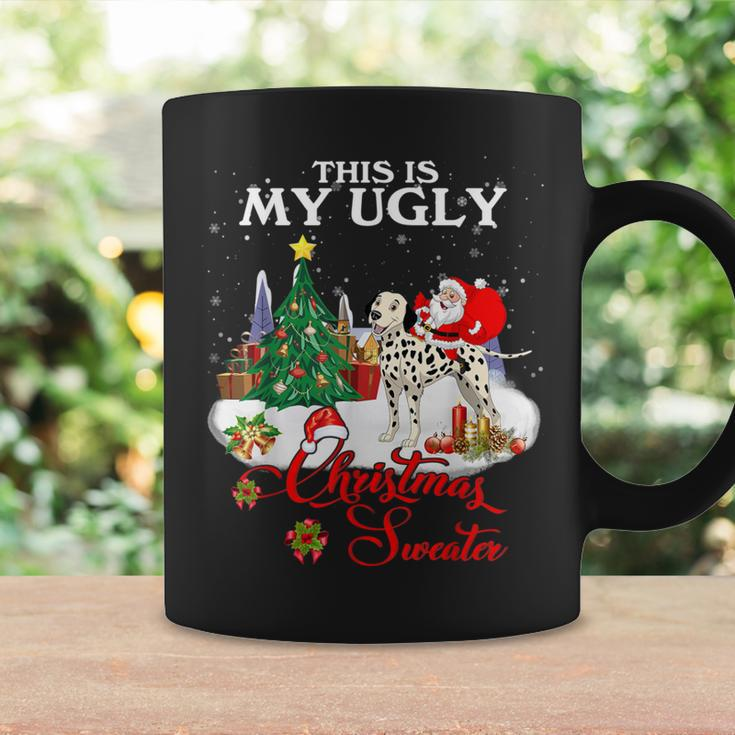 Santa Riding Dalmatian This Is My Ugly Christmas Sweater Coffee Mug Gifts ideas