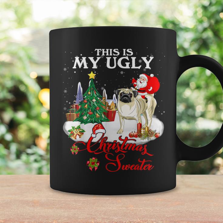 Santa Riding Pug This Is My Ugly Christmas Sweater Coffee Mug Gifts ideas
