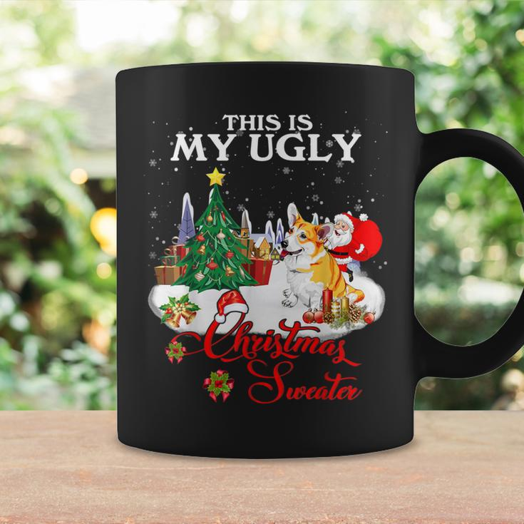 Santa Riding Welsh Corgi This Is My Ugly Christmas Sweater Coffee Mug Gifts ideas