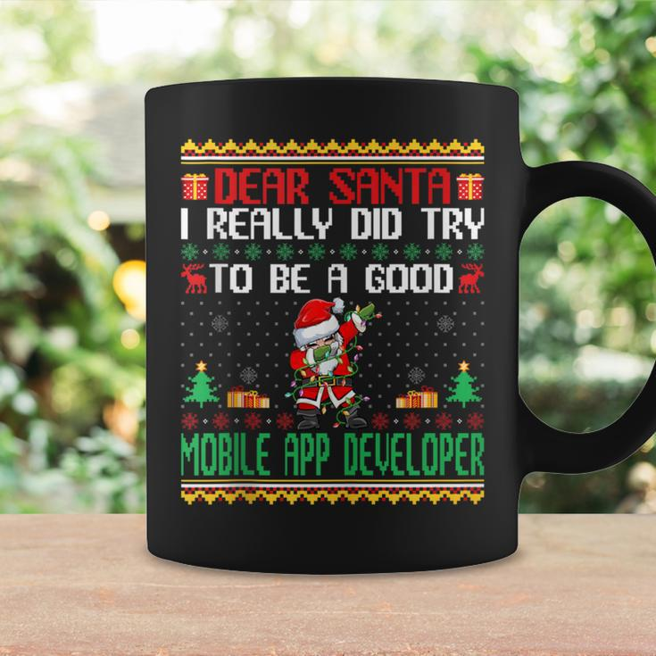 Santa Try To Be A Good Mobile App Developer Christmas Coffee Mug Gifts ideas