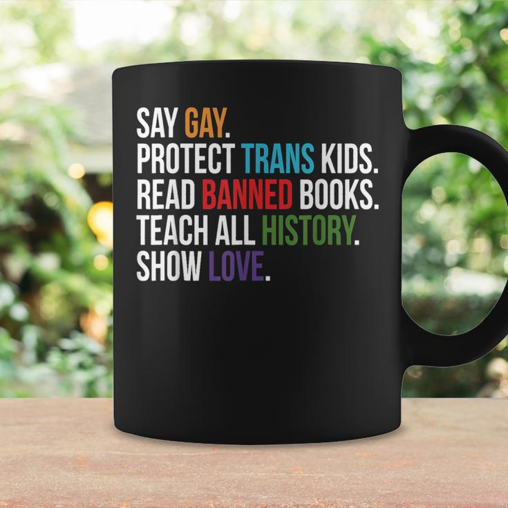 Say Gay Protect Trans Kids Read Banned Books Lgbt Pride Coffee Mug Gifts ideas