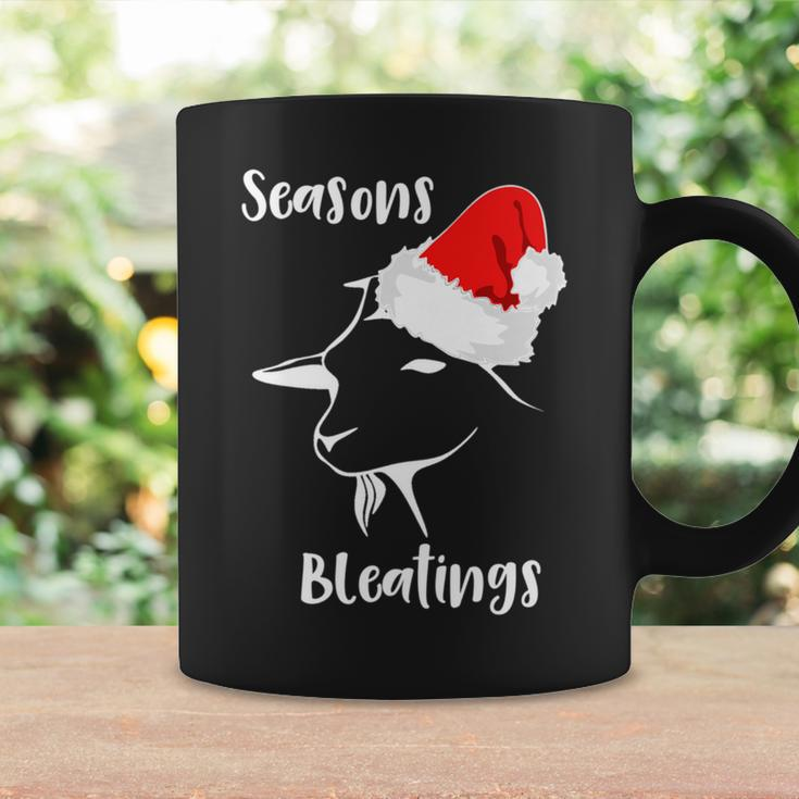 Seasons Bleatings Christmas Goat Santa Hat Coffee Mug Gifts ideas