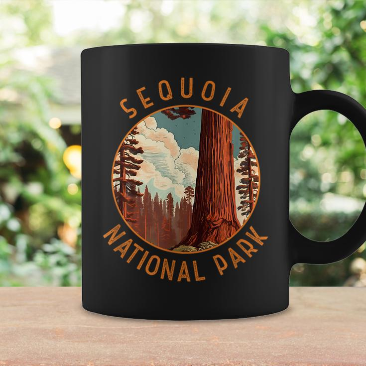 Sequoia National Park Illustration Distressed Circle Coffee Mug Gifts ideas