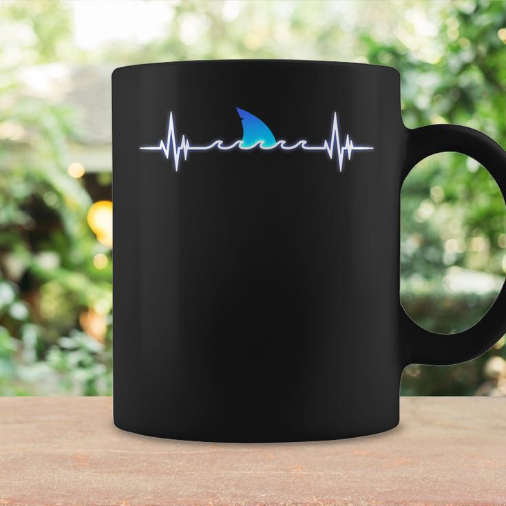 Shark Lover Shark Heartbeat Shark Coffee Mug Gifts ideas