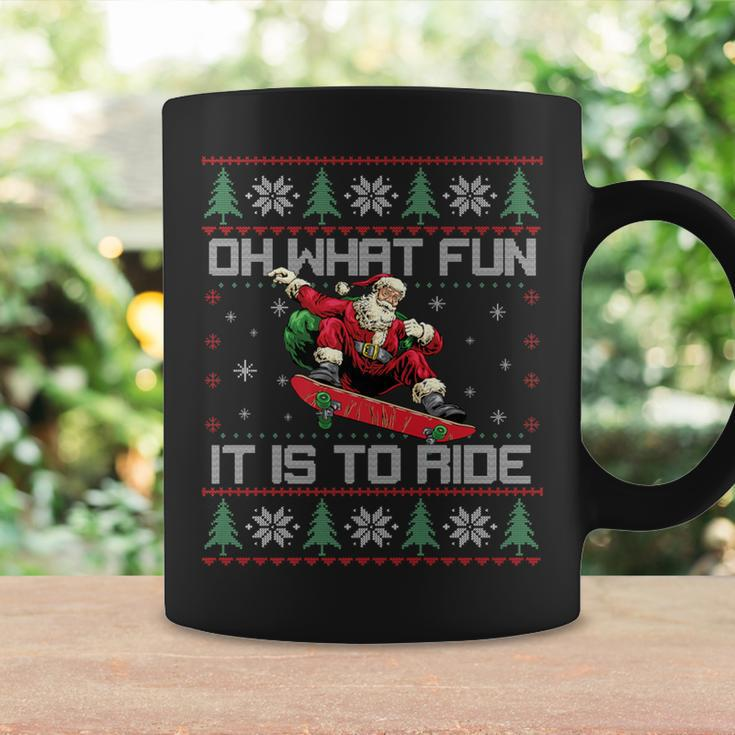 Skateboarding Christmas Oh What Fun Skateboard Ugly Sweater Coffee Mug Gifts ideas