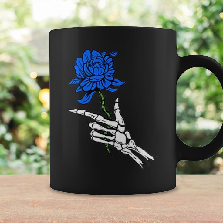 Skeleton Hand Holding A Blue Rose Coffee Mug Gifts ideas
