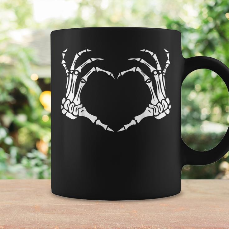 Skeleton Hands Heart Sign Retro Halloween Girls Coffee Mug Gifts ideas