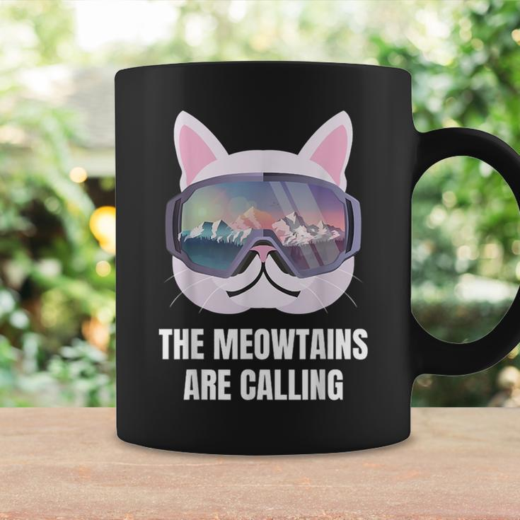 Skiing Cat Lover The Meow-Tains Are Calling Skier Coffee Mug Gifts ideas