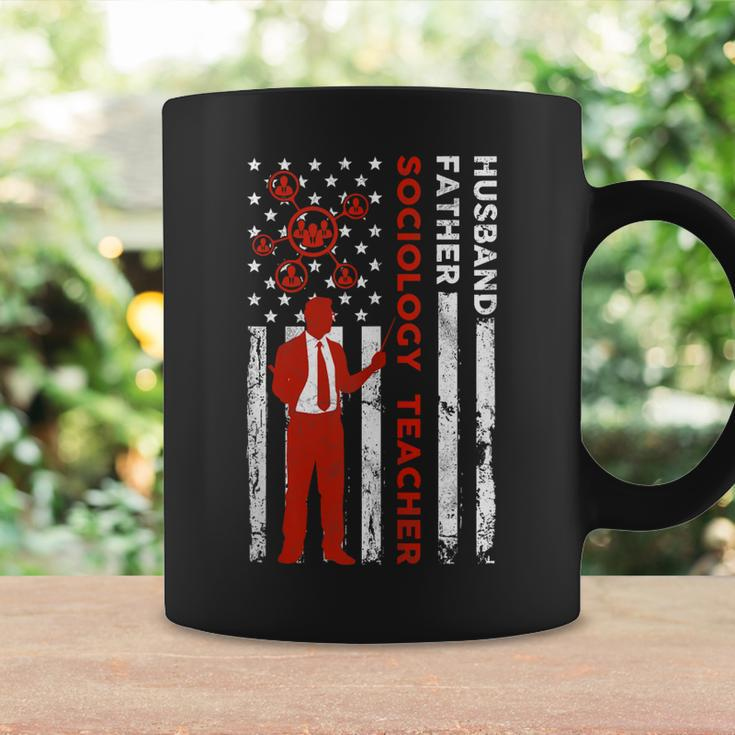 Sociology Teacher Husband Dad Usa Flag American Fathers Gift For Women Coffee Mug Gifts ideas
