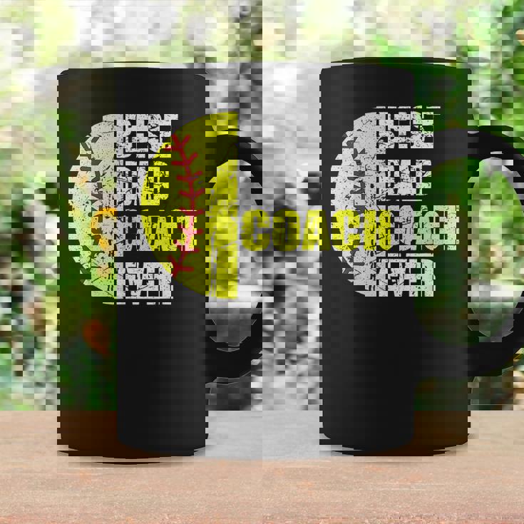 Softball Best Dad Coach Ever Retro Father Softball Coach Dad Coffee Mug Gifts ideas