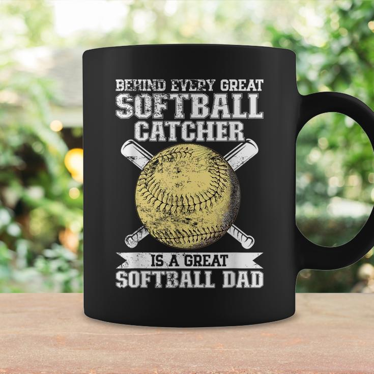 Softball Catcher Dad Pitcher Fastpitch Coach Fathers Day Coffee Mug Gifts ideas