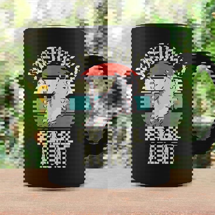 Somebodys Feral Aunt Wild Auntie Retro Cat Wild Family Coffee Mug Gifts ideas
