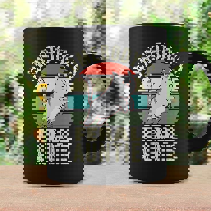 Somebodys Feral Auntie Wild Aunt Retro Cat Wild Family Coffee Mug Gifts ideas