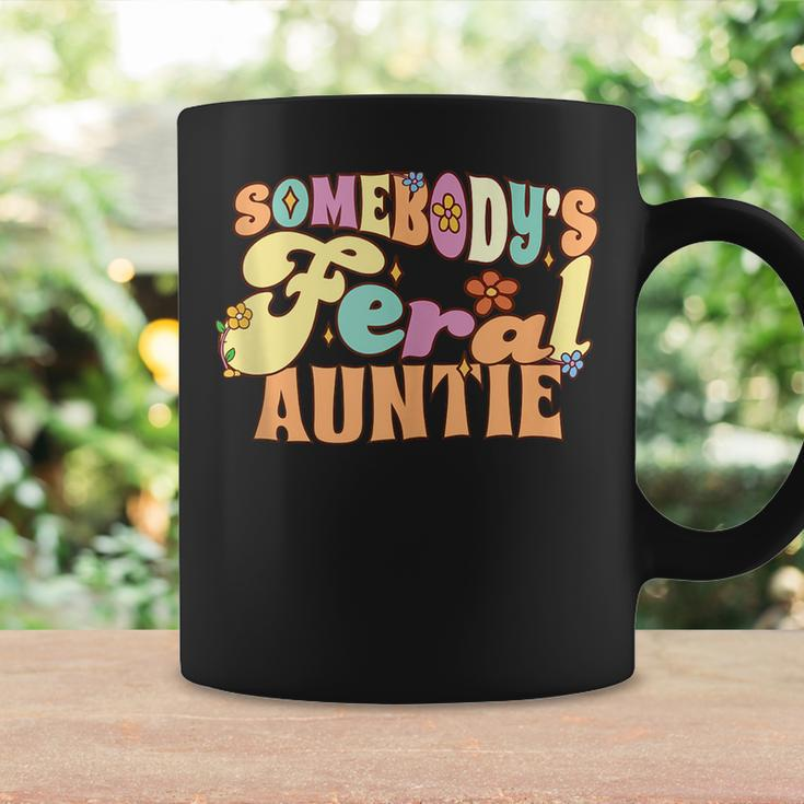 Somebodys Feral Auntie Wild Family Groovy Floral Funny Coffee Mug Gifts ideas