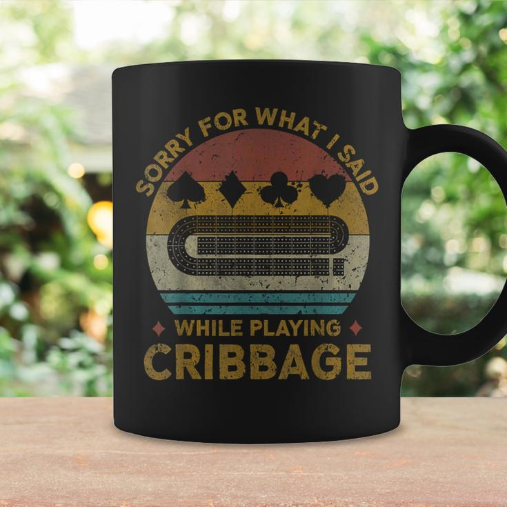 Sorry For What I Said Vintage Cribbage Board Game Coffee Mug Gifts ideas