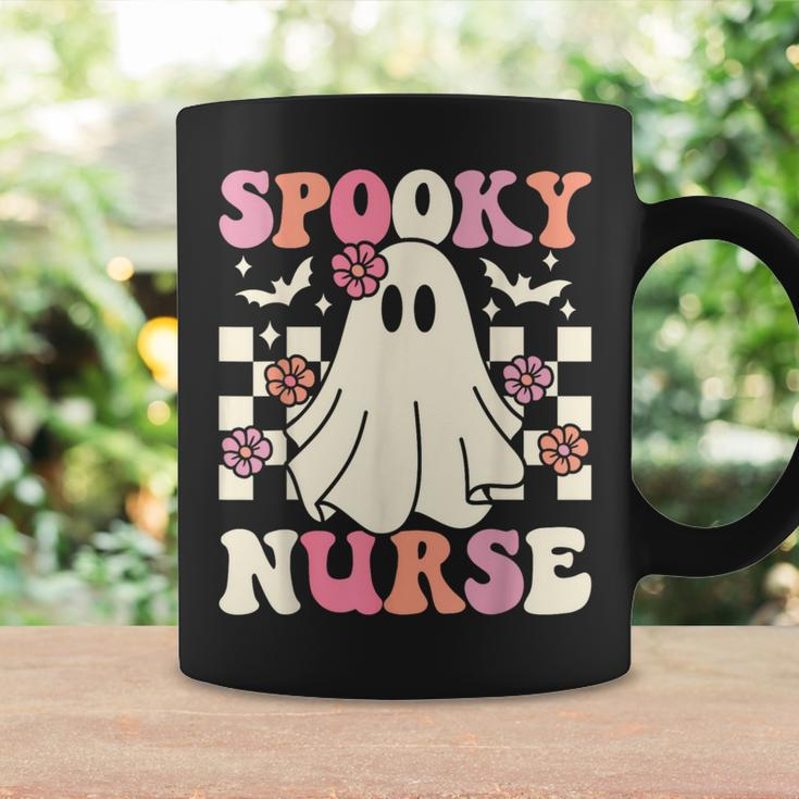 Spooky Nurse Halloween Ghost Costume Retro Groovy Coffee Mug Gifts ideas