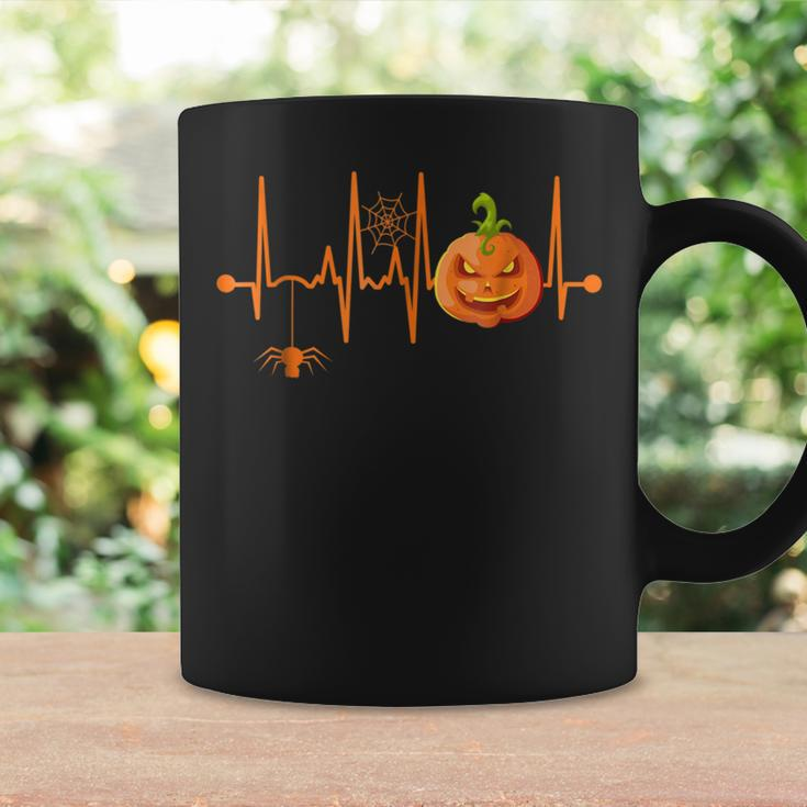 Spooky Scary Pumpkin Heartbeat Halloween Fall Halloween Coffee Mug Gifts ideas