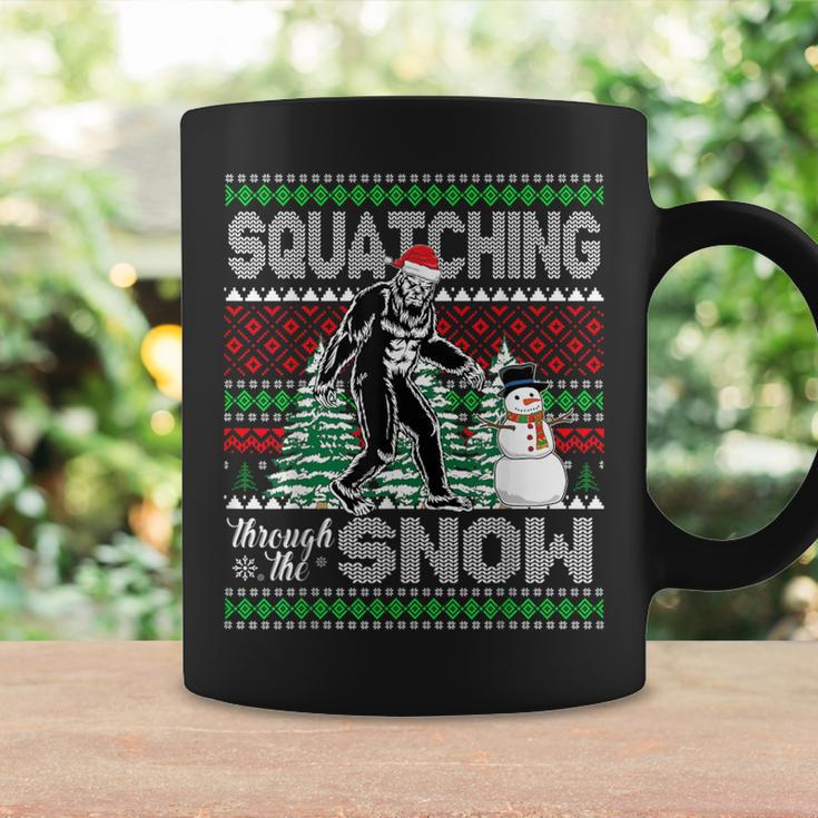 Squatching Through The Snow Bigfoot Ugly Sweater Christmas Coffee Mug Gifts ideas