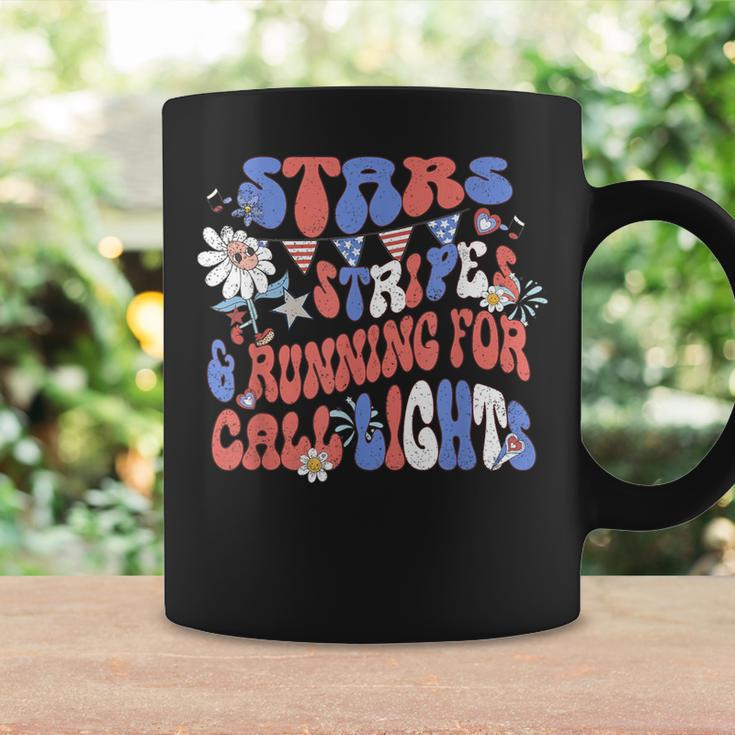Stars And Stripes Running For Call Lights 4Th Of July Nurse Coffee Mug Gifts ideas