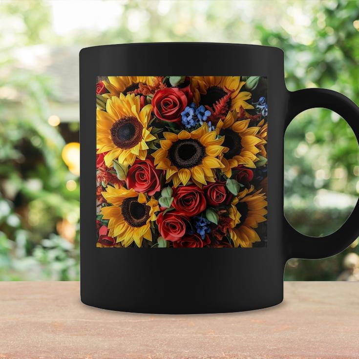 Sunflower And Rose Red Yellow Floral Pattern Coffee Mug Gifts ideas